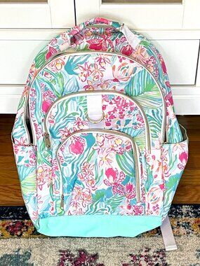 Lilly Pulitzer Viva Flora Large Backpack-EUC